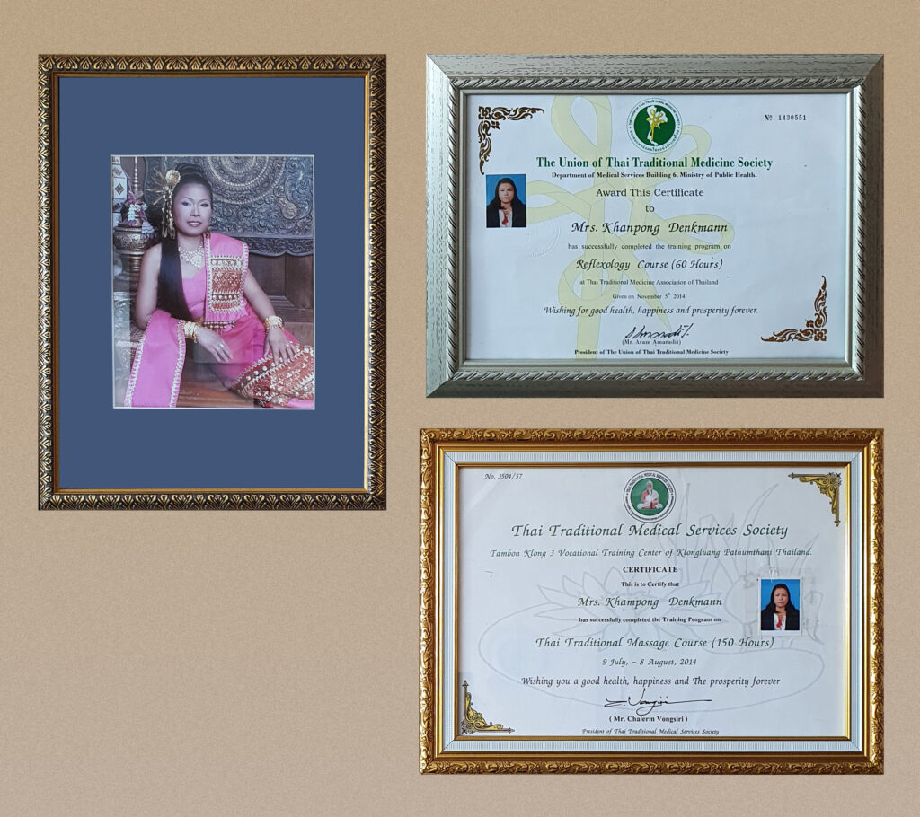 Zertifikate für Ausbildung in traditioneller thailändischer Gesundheits-Massage